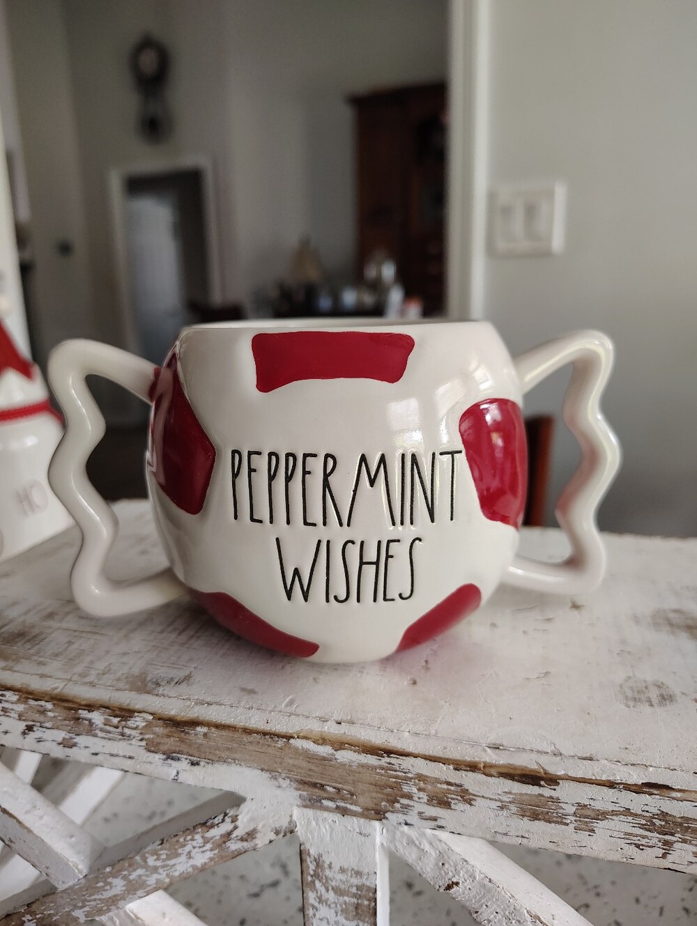 Peppermint Wishes Ceramic Candy Mug